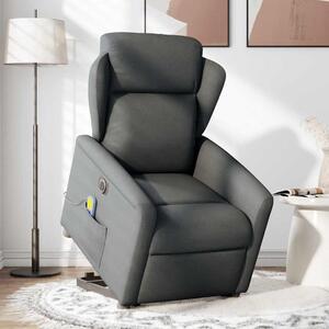 VidaXL Elektrické zvedací masážní polohovací křeslo textil [3303164] Barva: Tmavě šedá