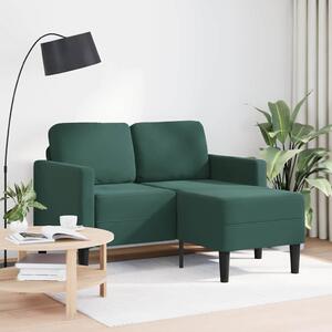 VidaXL Dvoumístná pohovka s lehátkem ve tvaru L 125 cm samet [4107072] Barva: Tmavě zelená