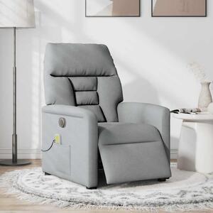 VidaXL Elektrické masážní polohovací křeslo textil [3303025] Barva: světle šedá