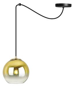 Závěsné svítidlo Bergen Gold Spider, 1x zlaté/transparentní skleněné stínítko (fi 15cm)