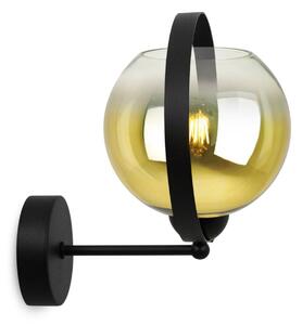 Nástěnné svítidlo Bergen Gold Ring, 1x zlaté/transparentní skleněné stínítko (fi 15cm)