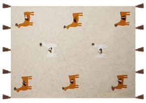 Bavlněná přikrývka 130 x 180 cm béžová/oranžová KHANDWA