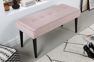Designová lavice Bailey 95 cm růžový samet