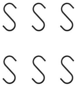 Kovový háček Snap Black menší – set 6 ks