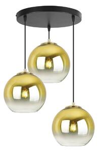 Závěsné svítidlo Bergen Gold, 3x zlaté/transparentní skleněné stínítko (fi 20cm)