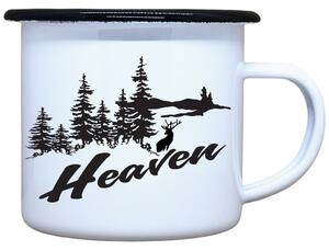 Smaltovaný hrnek plecháček s potiskem heaven, 330 ml