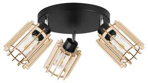 Stropní svítidlo Timber 7, 3x dřevěné stínítko, op