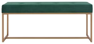 Lavice 120 cm zelená sametová