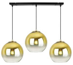 Závěsné svítidlo Bergen Gold, 3x zlaté/transparentní skleněné stínítko (fi 20cm)