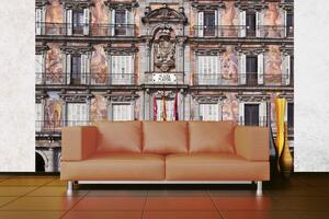 DIMEX | Vliesová fototapeta Hlavní náměstí Madridu MS-5-0808 | 375 x 250 cm| bílá, oranžová, hnědá, šedá