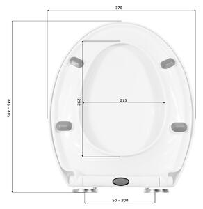 Erga Trigo, toaletní WC sedátko 445(485)x370mm z polypropylenu s pomalým zavíráním, bílá, ERG-GAM-D3