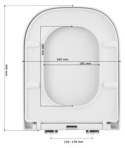 Erga Lumino, toaletní WC sedátko 445x345mm z polypropylenu s pomalým zavíráním, bílá, ERG-GAM-LUMINO