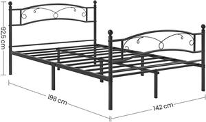 Vasagle Kovová manželská postel 140x190 cm