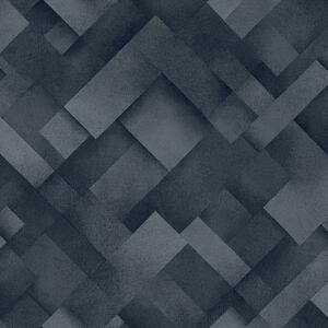 Geometrická tmavě modrá vliesová tapeta na zeď 235801 rozměry 0,53 x 10,05 m