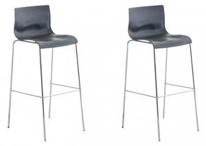 2 ks / set barová židle Hoover plast chrom, šedá