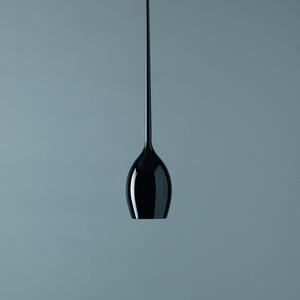 Quadrifoglio Group 14SPBK02 Gout, závěsné svítidlo z černého foukaného skla, 1x20W, prům. 15cm