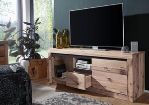 VEVEY TV stolek 155x60 cm, světle hnědá, dub