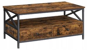 Stolek Songmics obdélníkový 100 x 55 x 45 cm, černý, odstíny hnědé