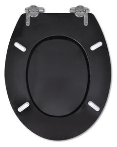 WC toaletní sedátko z MDF s pomalým sklápěním - jednoduchý design | černé