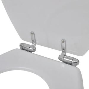 WC toaletní sedátko z MDF s pomalým sklápěním - jednoduchý design | bílé