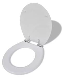 WC toaletní sedátko z MDF s pomalým sklápěním - jednoduchý design | bílé