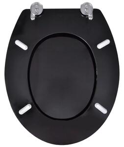 WC toaletní sedátko z MDF s tvrdým zavíráním - jednoduchý design | černé