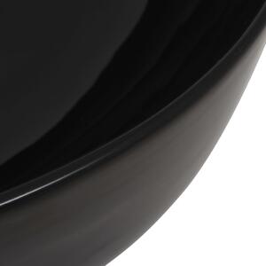 Keramické umyvadlo - kulaté - černé | 41,5x13,5 cm