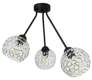 Stropní svítidlo Crystal Trio, 3x stříbrné křišťálové stínítko