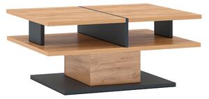 Konferenční stolek T, dub craft zlatý/grafit šedá, FIDEL