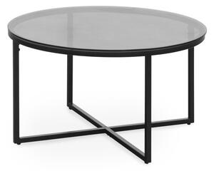 Hector Konferenční stolek z kouřového skla Lunno 80 cm černý