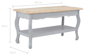 Konferenční stolek - šedý a hnědý - masivní borovice | 87,5x42x44 cm