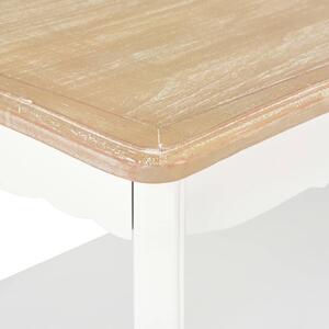 Konferenční stolek - masivní borovice - bílý a hnědý | 87,5x42x44 cm