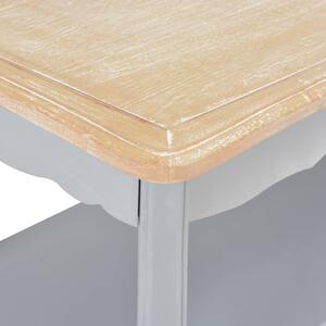 Konferenční stolek - šedý a hnědý - masivní borovice | 87,5x42x44 cm