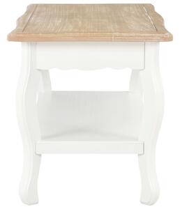 Konferenční stolek - masivní borovice - bílý a hnědý | 87,5x42x44 cm