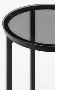 Hector Odkládací stolek z kouřového skla Lunno 40 cm černý