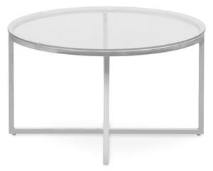 Hector Skleněný konferenční stolek Lunno 80 cm čirý