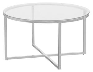 Hector Skleněný konferenční stolek Lunno 80 cm čirý