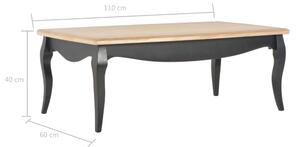 Konferenční stolek - masivní borovice - černý a hnědý | 110x60x40 cm