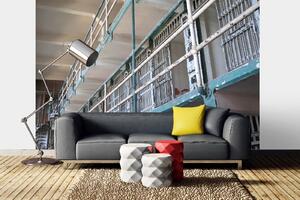 DIMEX | Vliesová fototapeta Historické vězení Alcatraz MS-5-0958 | 375 x 250 cm| zelená, bílá, šedá