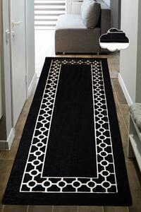 Conceptum Hypnose Kusový koberec Bague - Black, Černá, Bílá Rozměr koberce: 100 x 200 cm