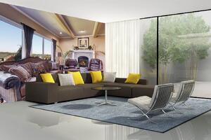DIMEX | Vliesová fototapeta Luxusní obývací pokoj MS-5-0979 | 375 x 250 cm| bílá, béžová, hnědá