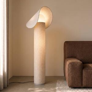 Lucande LED stojací lampa Sansibar, béžová, 110 cm, stmívatelné, stmívatelný, Krémová / jantar, Ložnice, Textil / tkanina / hedvábí, Design