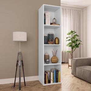Knihovna/TV skříň - dřevotříska - bílá | 36x30x143 cm