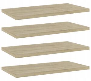 Police na knihy, 4 ks, barva dub sonoma, 40x20x1,5 cm
