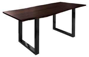 METALL Jídelní stůl s antracitovými nohama (lesklé) 120x90, akácie, hnědá