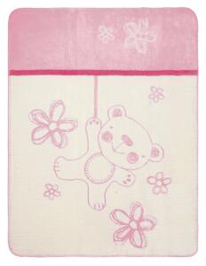 Babymatex Dětská deka Teddy růžová, 75 x 100 cm