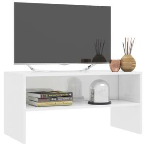 TV stolek Basic - 80x40x40 cm | bílý s vysokým leskem
