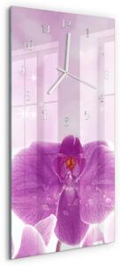 Skleněné hodiny vertikální Orchidej zsppb-30x60-00079346