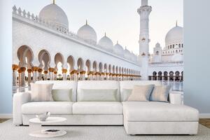 DIMEX | Vliesová fototapeta Velká mešita šejka Zayeda MS-5-1103 | 375 x 250 cm| bílá, šedá