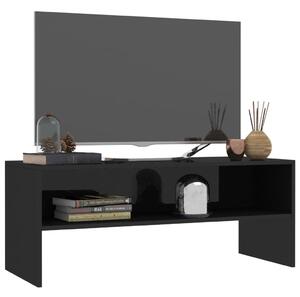TV stolek Basic - 100x40x40 cm | černý s vysokým leskem